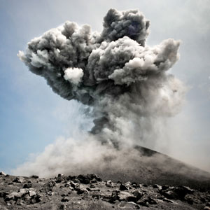 Anak Krakatau volcano erupting