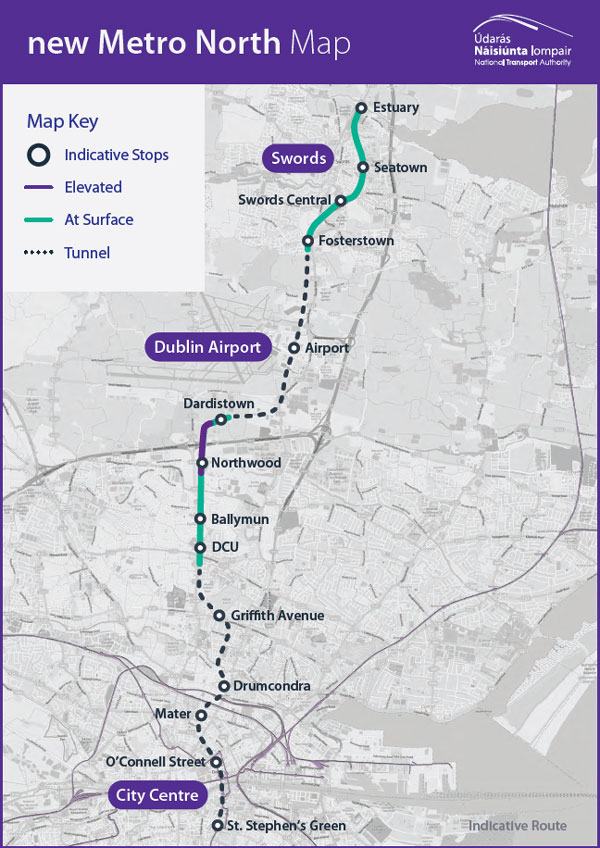Plans confirmed for Dublin Airport Metro North link