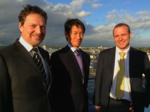 L to R, Stobartair Chief Executive Roger Clements, NRI’s Shingo Mochimaru & LSA Operations Director David Lister.