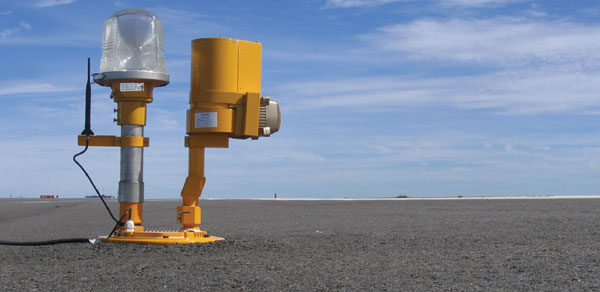Figure 5: XSight's FODetect Surface Detection Unit in place on the edge of a runway