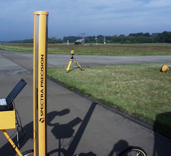 Figure 3: Roughness measurement using rotating laser and automated level