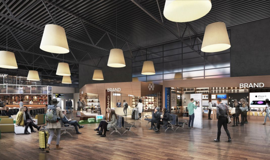 Interior of Kaunas Airport's terminal redevelopment