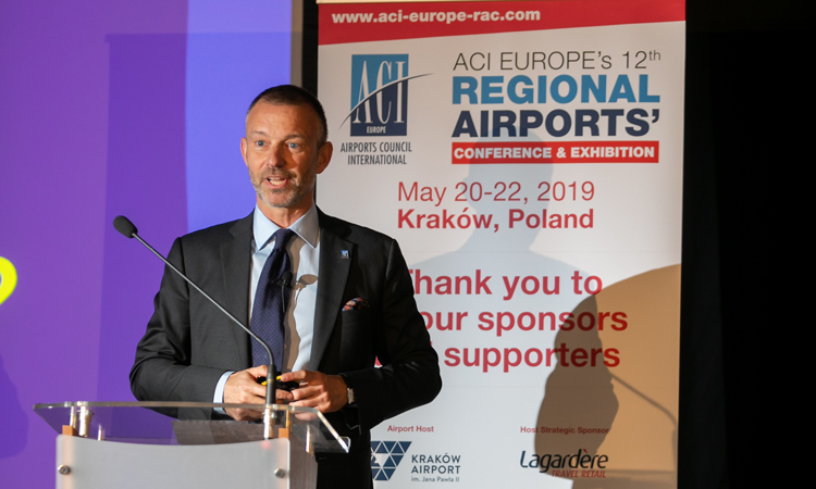 Olivier Jankovec, Director General ACI EUROPE speaking at the conference