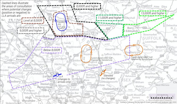 London Luton Airport - Map of affected areas.