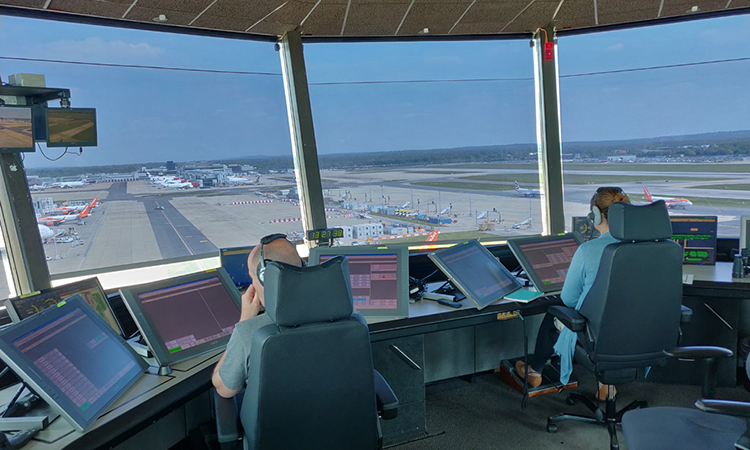 Air traffic control tower at Gatwick