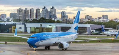 Aerolineas Argentinas plane on runway at Buenos Aires airport