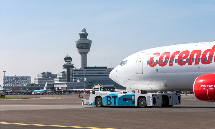 Amsterdam Airport Schiphol trials sustainable aircraft taxiing