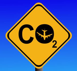 Airplane C02 Emissions Warning Sign