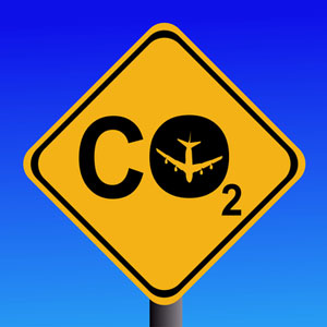 Airplane C02 Emissions Warning Sign