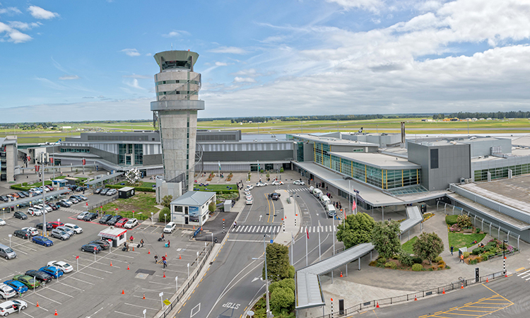 Christchurch Airport aerial view