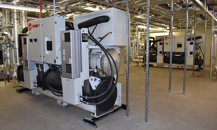 The airport's Ground Source Heat Pump room