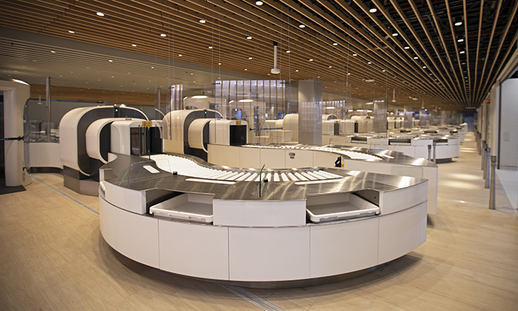 CT scan machines installed at Schiphol Airport's security checkpoints