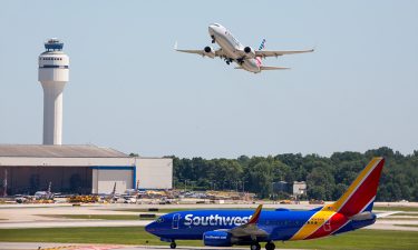 Plane taking off from Charlotte Douglas International Airport