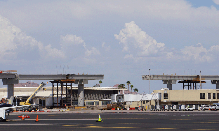 Construction of PHX Sky Train in August 2019