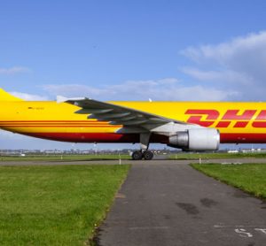 DHL cargo plane at Schiphol Airport