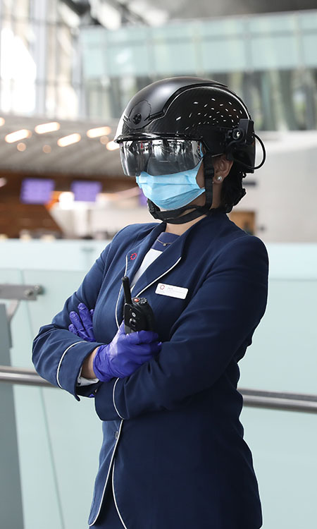 DOH Airport UV helmet scanners