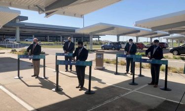 EVV Airport solar parking canopy
