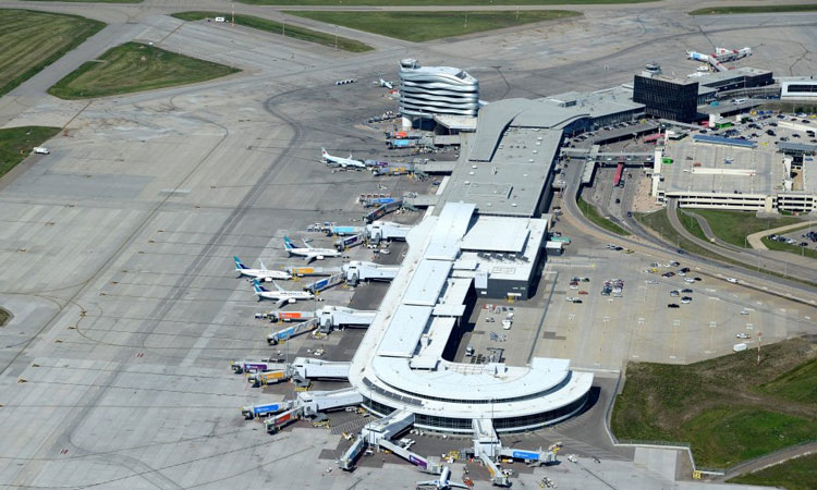 Edmonton's terminal airside and runway