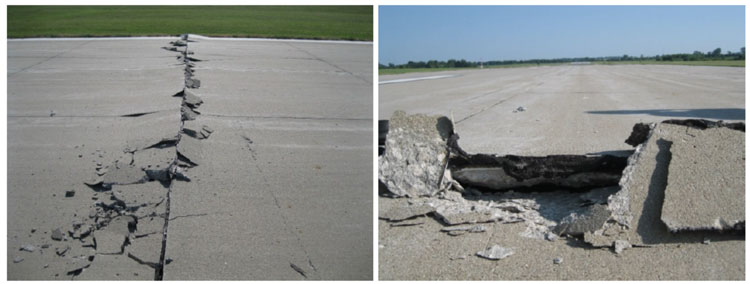concrete runway pavement blowup