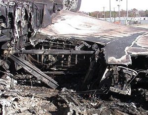 Fire Damaged Airplane