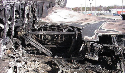 Fire Damaged Airplane