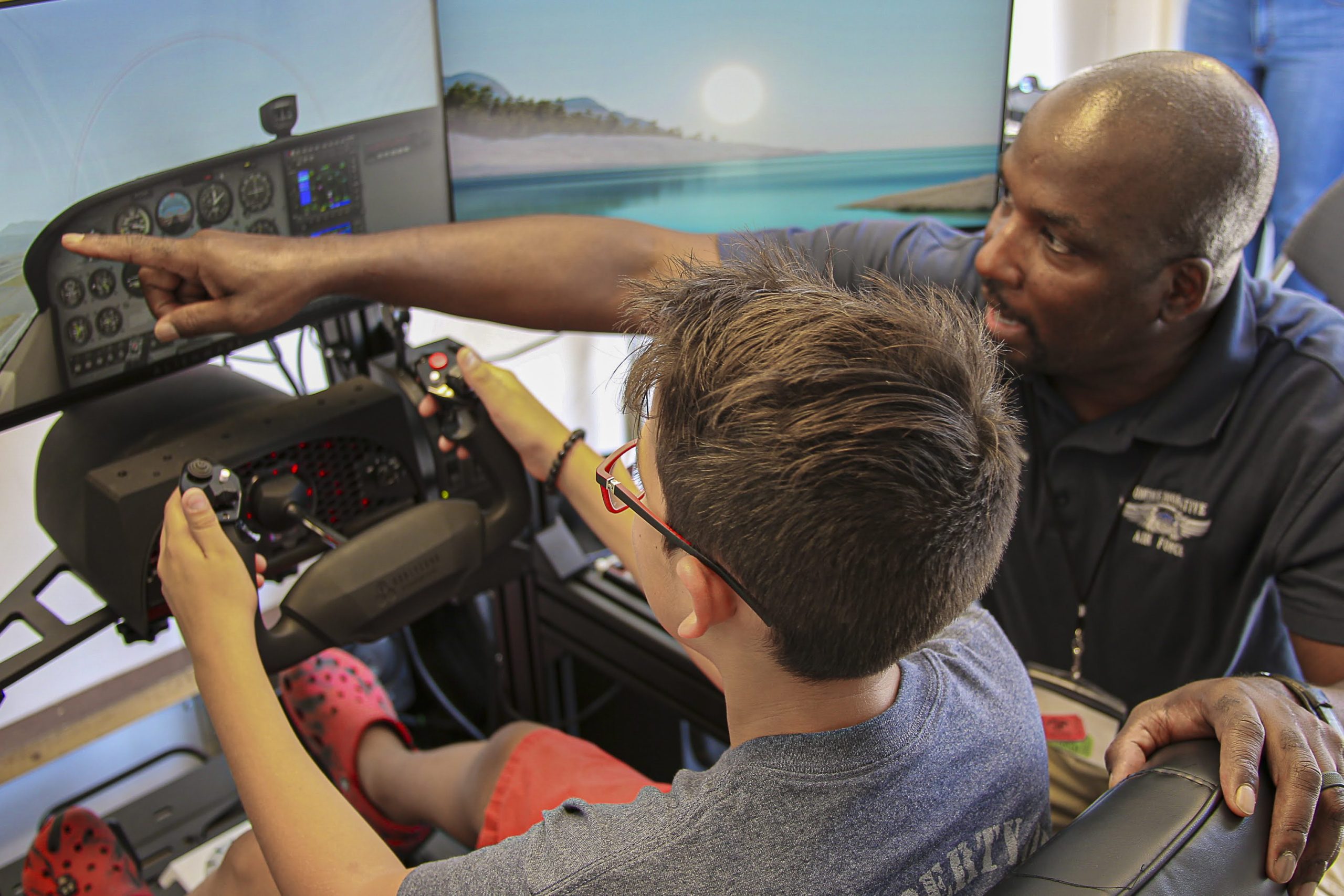 San Antonio airport flight simulator