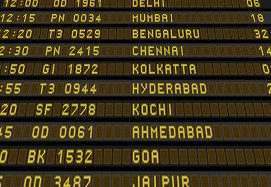 Indian airport departure board