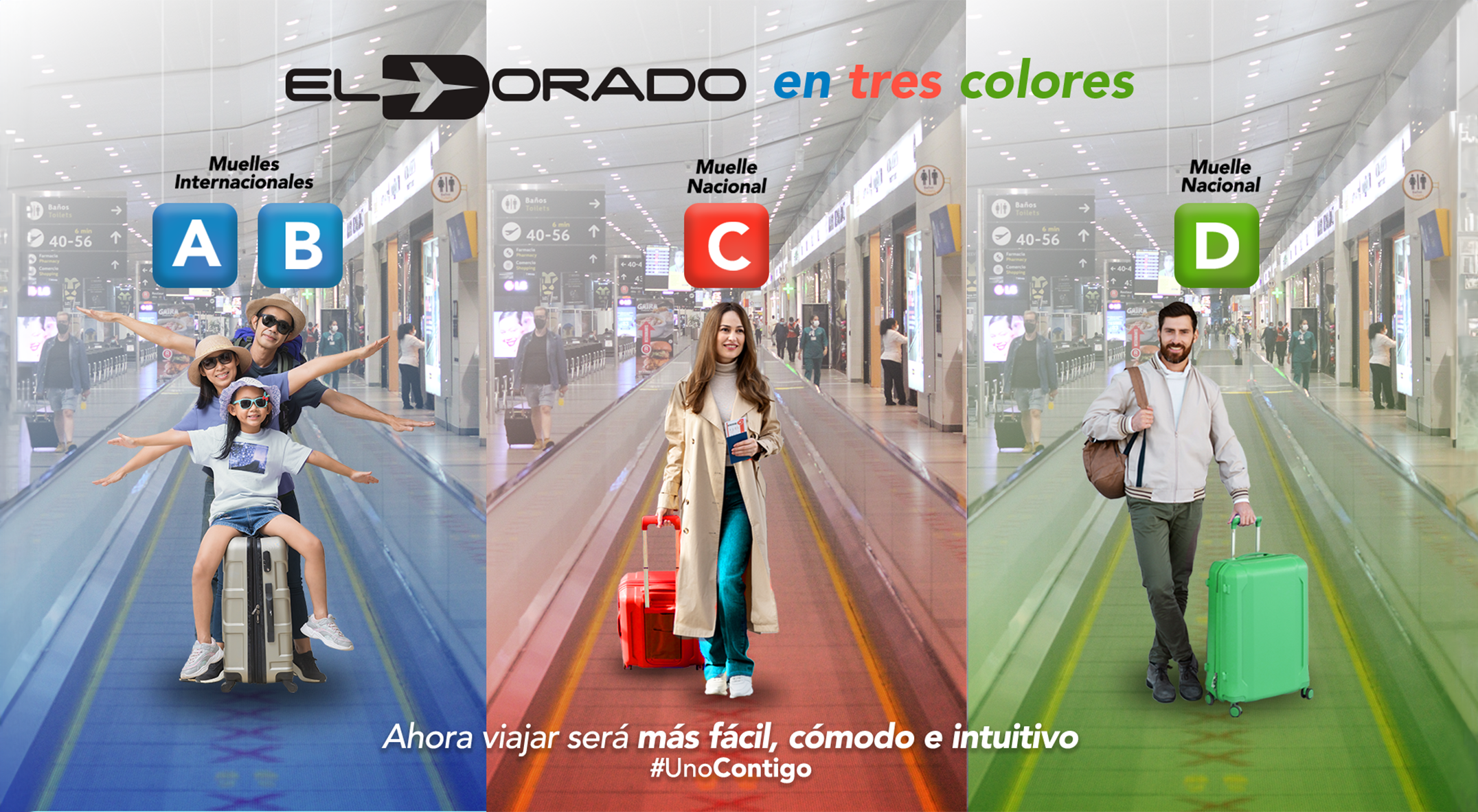 El Dorado International Airports' colourful wayfinding.