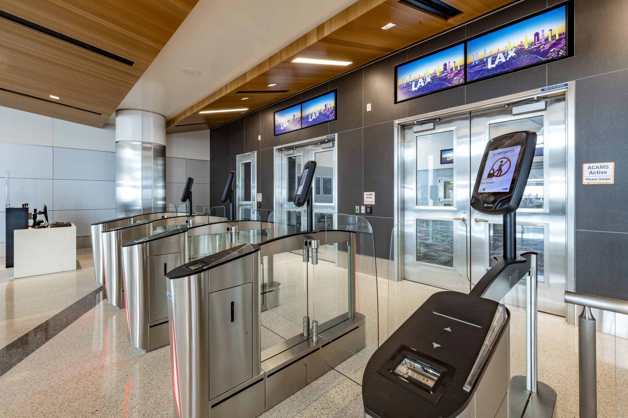 New biometric gates Tom Bradley International Terminal.