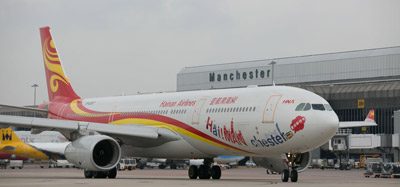 Manchester Airport celebrates first direct flight to China