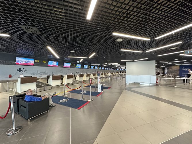 Belgrade airport check in area