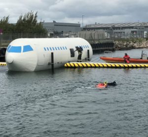 Aircraft water rescue training at Copenhagen Airport