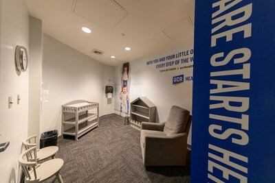 Interior of Ontario Airport's nursing facilities to support parents who are breastfeeding.