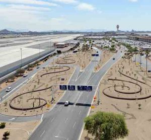 Phoenix Airport aerial landscape shot