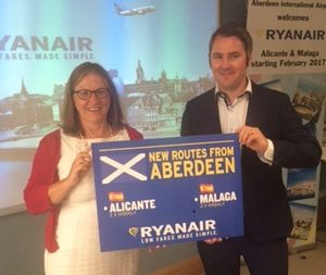 Ryanair returns to Aberdeen International Airport with two new routes