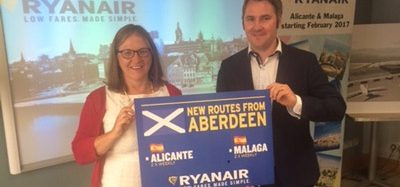 Ryanair returns to Aberdeen International Airport with two new routes