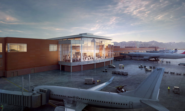 Passenger viewing area onto airside