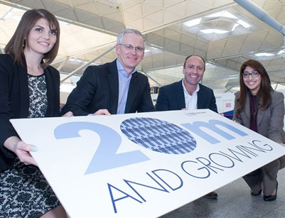 Stansted Airport soars past 20 million passenger