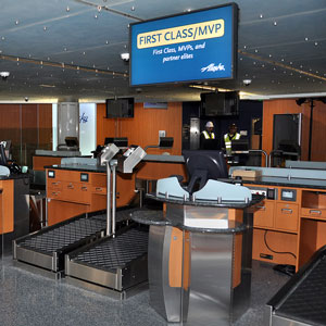 Bag check area at LAX's Terminal 6