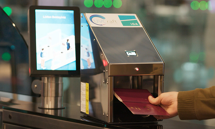 UV passport scanner at Istanbul Airport