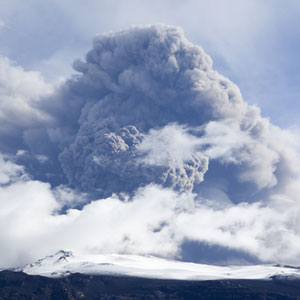 Volcano erupting in Iceland