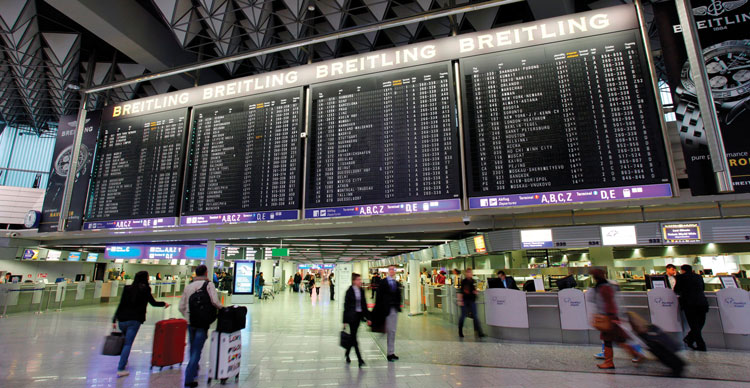 Flight Departure Board at Frankfurt Airport