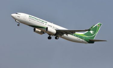 Plane taking off from Baghdad International Airport