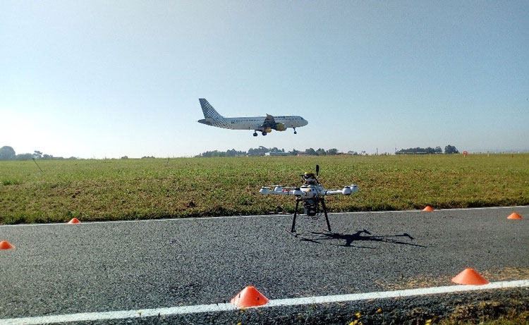 Drone being used at  Coruña Airport