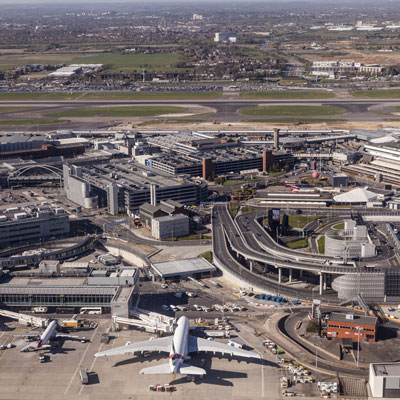 Aerial view of London Heathrow Airport