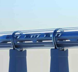 Hyperloop rendering - monorail in tunnel