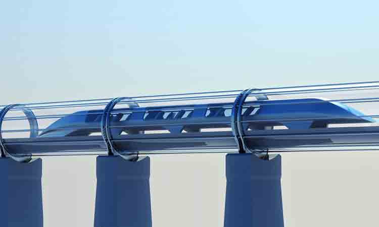 Hyperloop rendering - monorail in tunnel