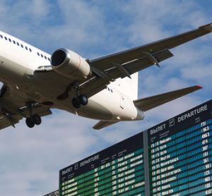 Low flying plane above Billund airport