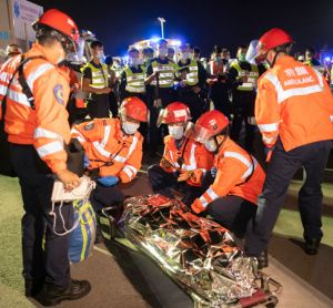 aircraft crash and rescue exercise Hong Kong airport