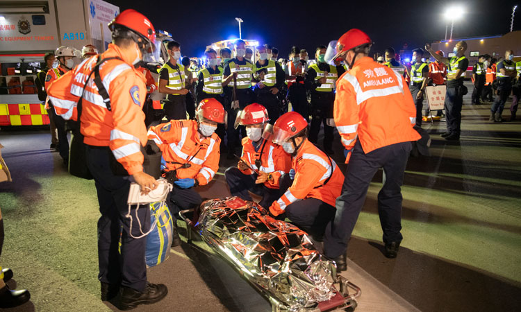 aircraft crash and rescue exercise Hong Kong airport